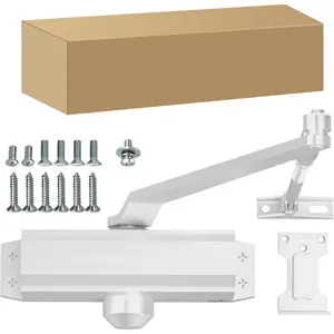 Automatic Door Closer Heavy Duty Spring Size 2 Hydraulic  Alloy UL 3-Hour Fire Rating Surface Mounted Residential Commerical Door Closures Adjustable Speed Door Weights 88-144 Lbs