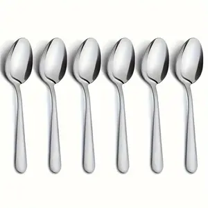 Stainless Steel Soup Spoon Set, 6/12/24pcs Mirror Polished Soup Spoon, Durable Dishwasher Safe Spoon for Home, Kitchen, Party and Dining Room, Spoons Set