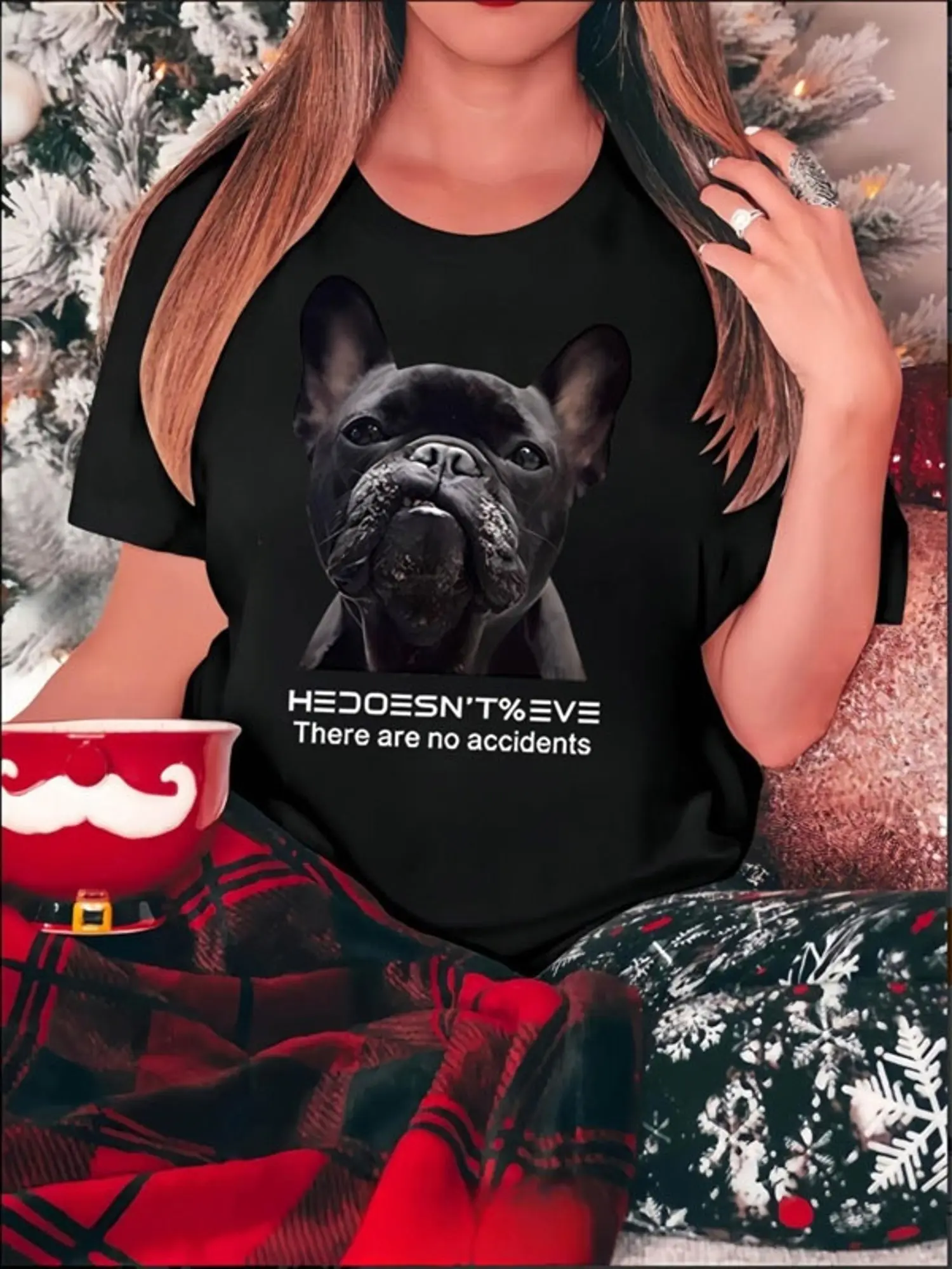 Black T-Shirt for Women Featuring a French Bulldog unisex soft cotton short sleeve t shirt, vintage graphic casual tee for men women teens, perfect birthday holiday gift for camping travel gym daily street casual wear