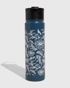 Premium Insulated Steel Bottle 22 Oz - Double Insulated for Hot & Cold Beverages - BPA Free Stainless Steel Leak-Resistant Lid & Side-Release Clip