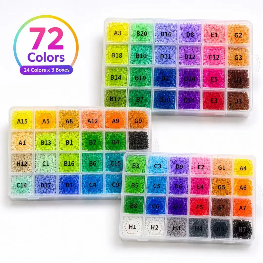 Multi-Colors Beads Set - 216/72 Colors, ~200g Per Box, Ideal for Crafting & Pixel Art, Ages 14+ (Collectible Craft Supplies for Creative Projects)