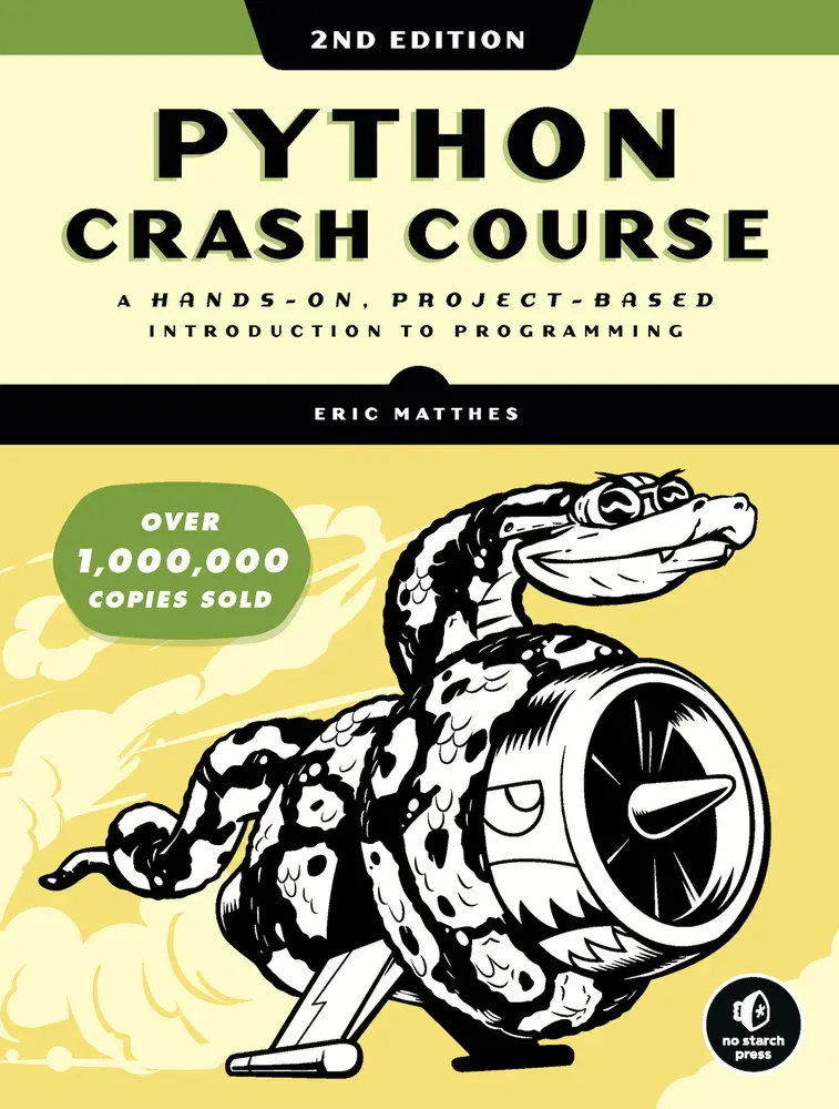 Used English Book - Python Crash Course, 2nd Edition (2019 Edition) - Hands-On Project-Based Programming Introduction by Eric Matthes - 544 Pages, Softcover Paperback