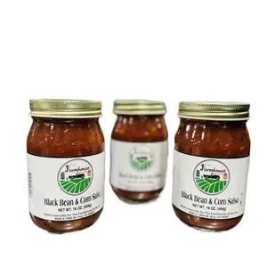 The Farmhouse at Saccos Black Bean & Corn Salsa Flavor 16 oz Jar Rich in Flavor Perfect for Burritos & Tacos