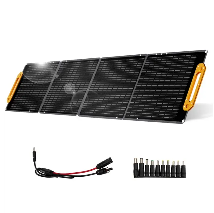100W Foldable Solar Panel kit with Controller,Portable Solar Charger for Portable Power Station,Phone,Laptop,with M-C4 to DC5525 Output,USB-C,USB-A Po