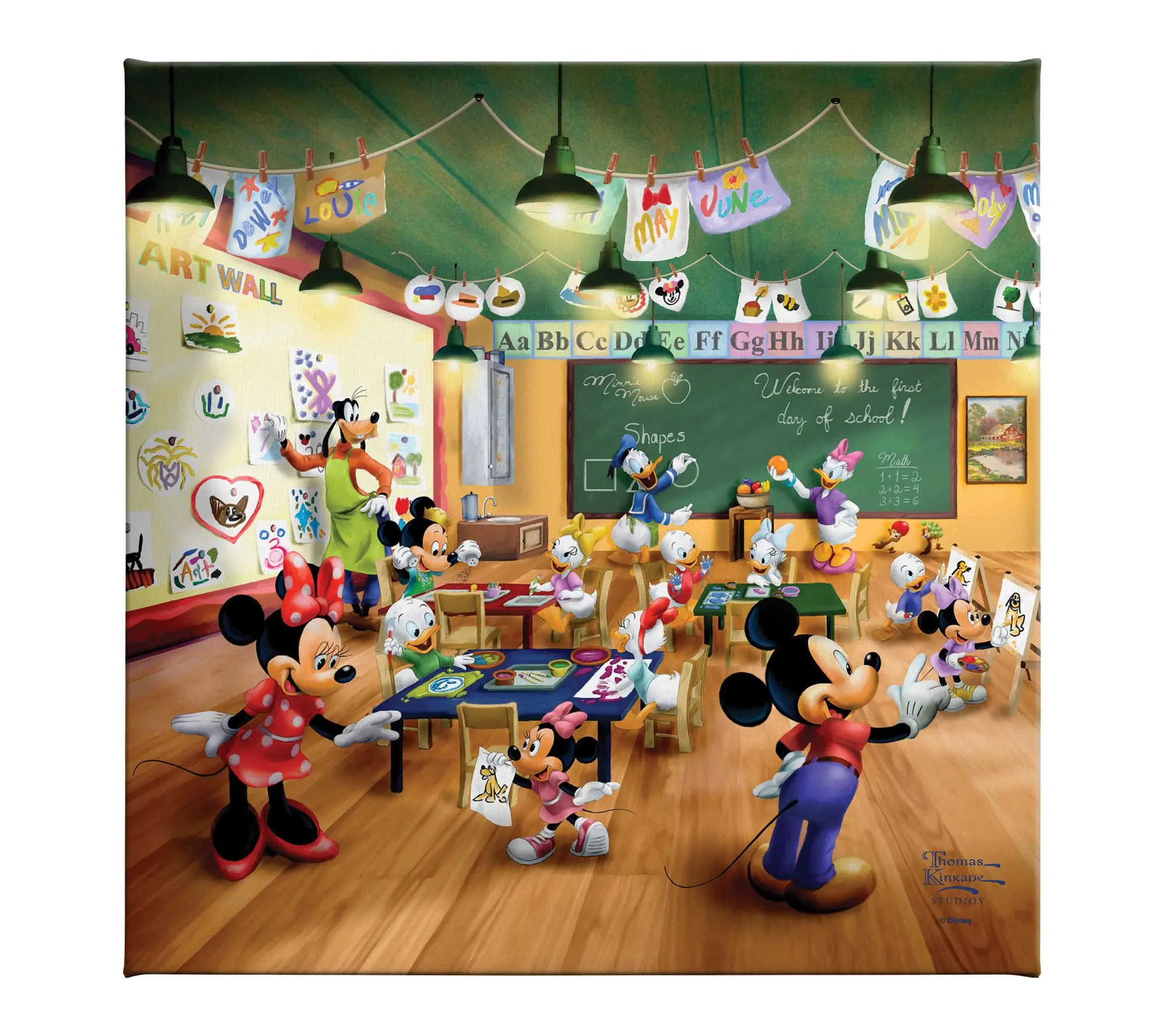 Thomas Kinkade Mickey & Minnie Schoolhouse 14x14 Gallery Wrap