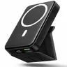 【Father's Day Gift】 10000mAh Magnetic Power Bank, Wireless Fast Charger with USB-C Cable, LED Display, Foldable Compact Silicone Black Battery Pack, iPhone-Compatible Charging Solution for iPhone 17/16/15/14/13/12 Pro/Pro Max Series, Magnetic Power Banks,