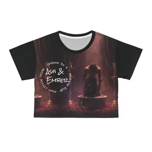 Poor Little Thing (Human) Ash & Ember Crop Tee, Artistic Top, Unique Graphic Shirt, Gift for Art Lovers, Spiritual Apparel