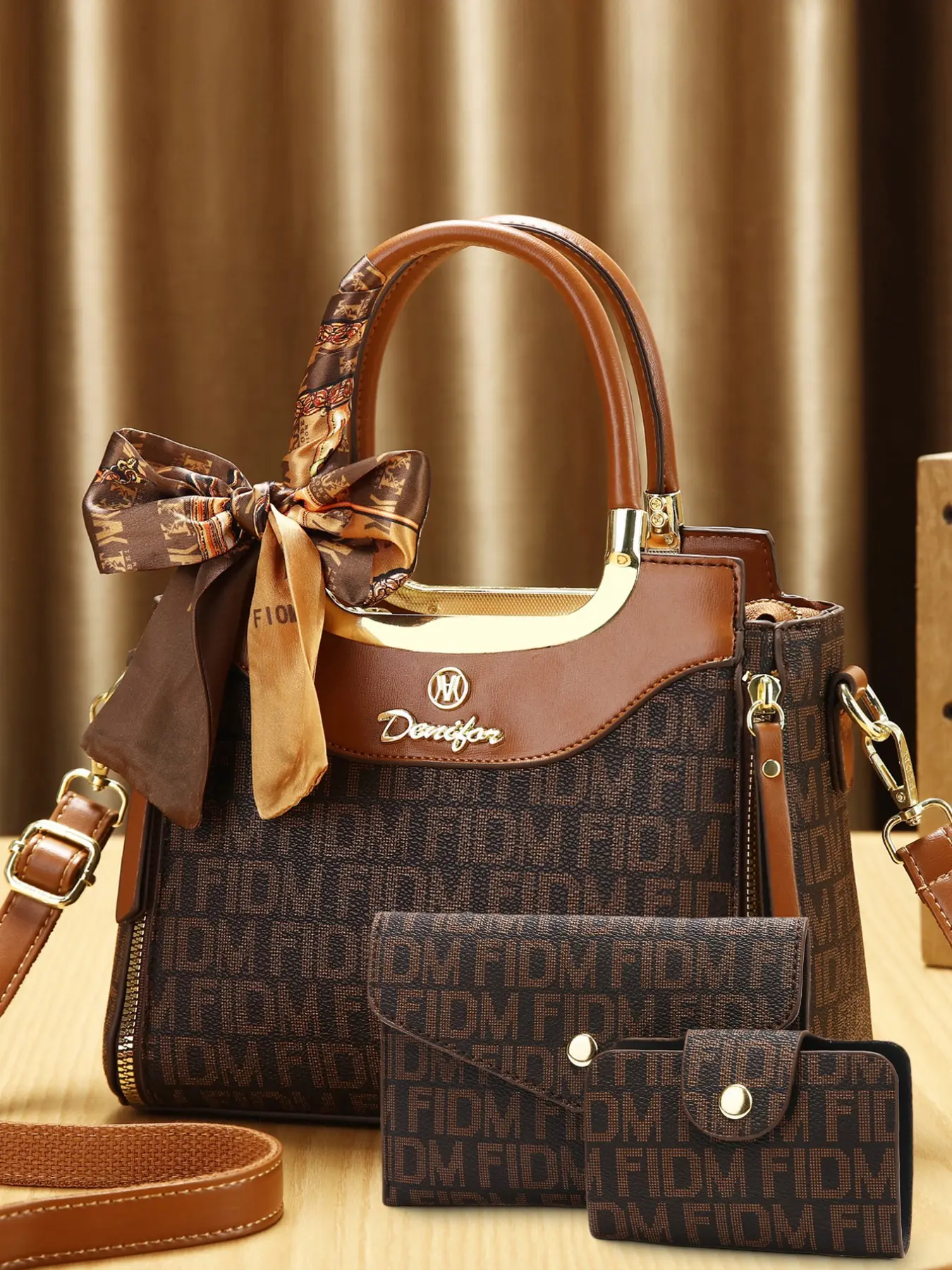 Women's Letter Decorated Shoulder Crossbody Handbag Set, Fashionable Shoulder Bag, Trendy Three-Piece Bag Collection, Perfect Gift Choice, Versatile Design, Pu Leather Crossbody, Stylish Crossbody Bags, Crossbody Purses