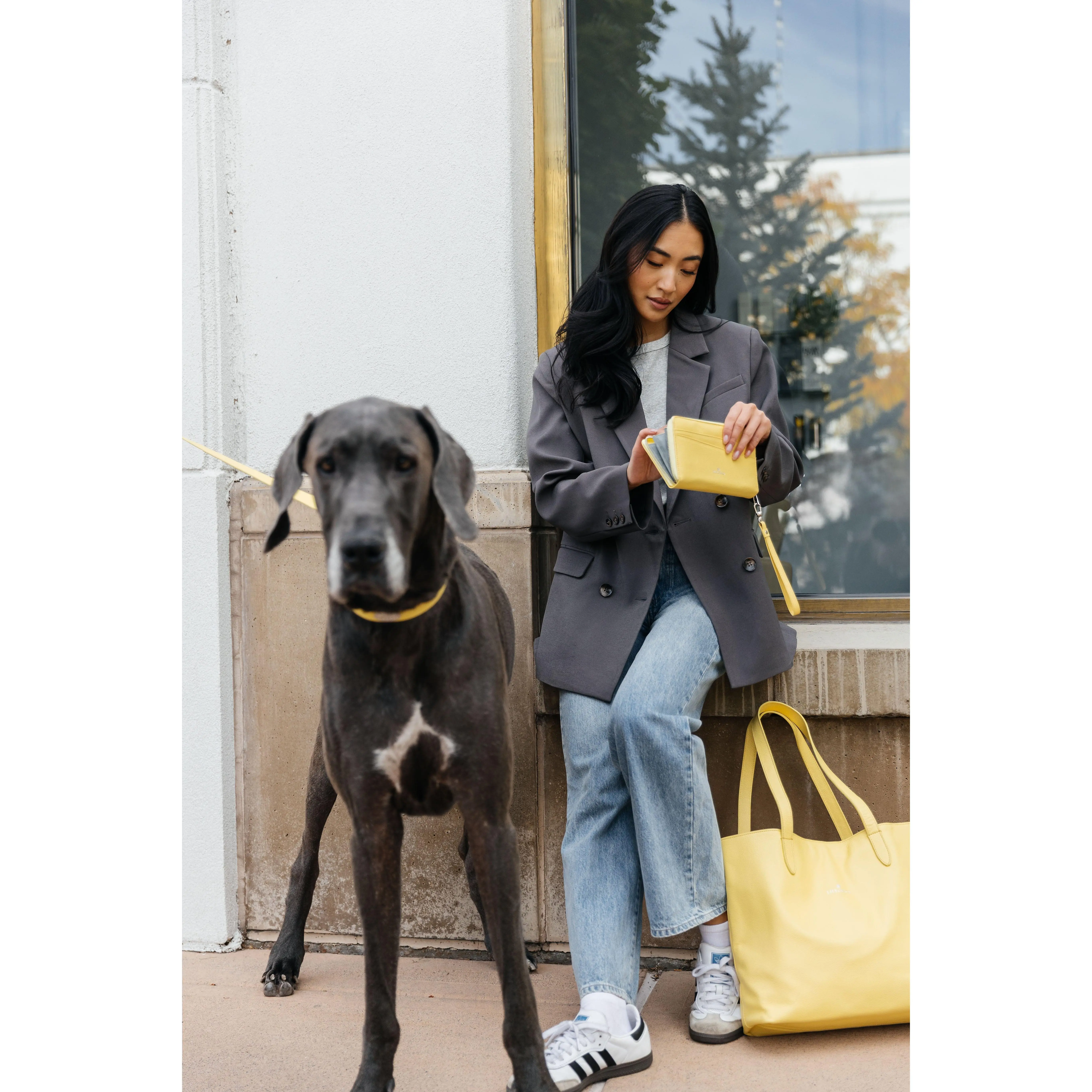 Leather Clutch - Lemon Yellow