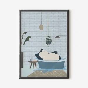 Snorlax Bathtub series Pokémon Style Art Printable Wall Art Anime Poster Bathroom Decor Photo Decoration