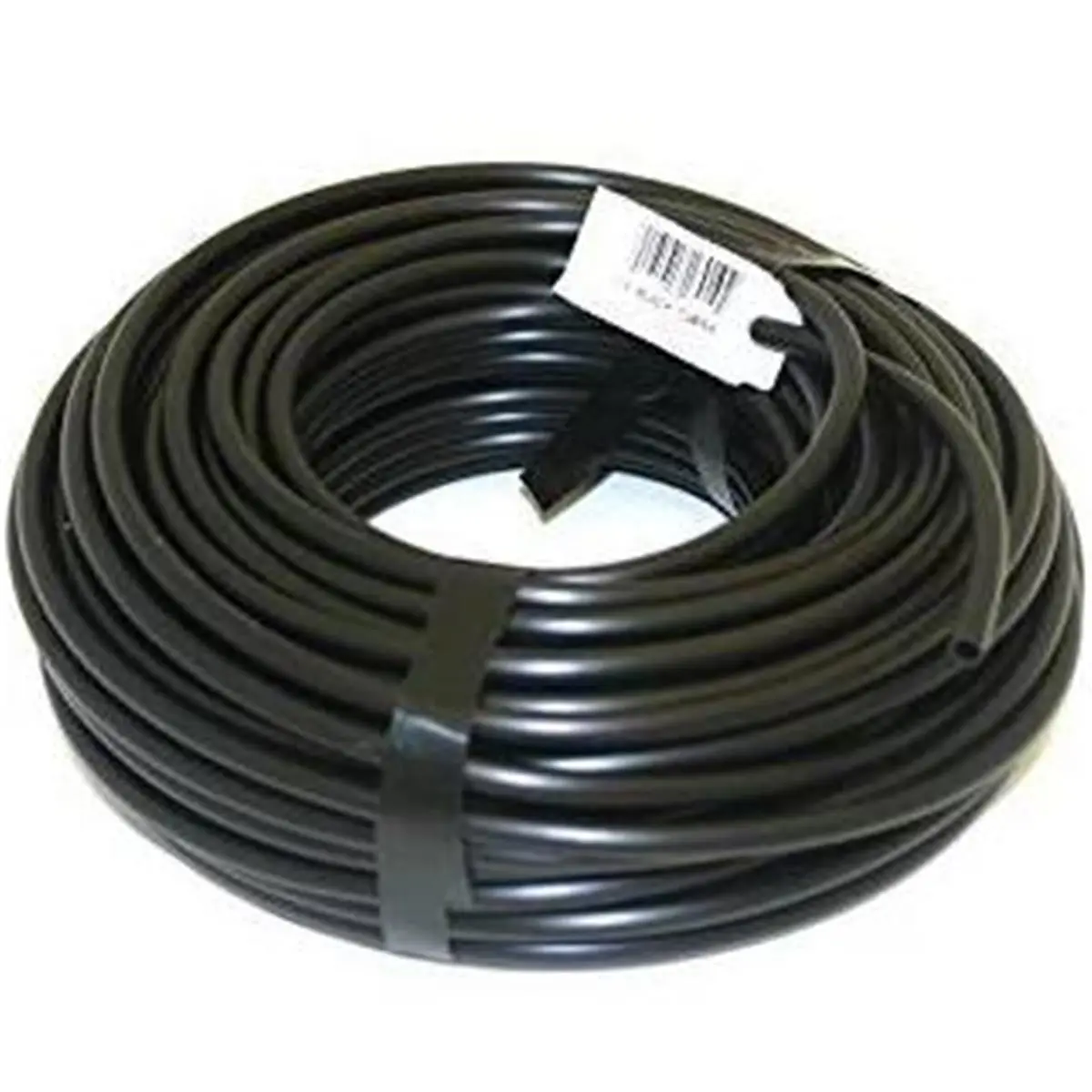 Raindrip 0.25 in. x 50 ft. Black UV-Resistant Vinyl Water Hose, 2.2% Carbon Black, Superior Hose Made from Reprocessed Materials, Burial/Surface-Mountable (Can Be Buried or On the Surface)
