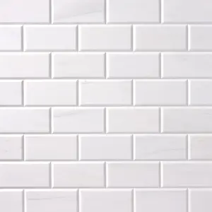 Bianco Dolomite Marble 3x6 Beveled Polished/Honed Subway Tile