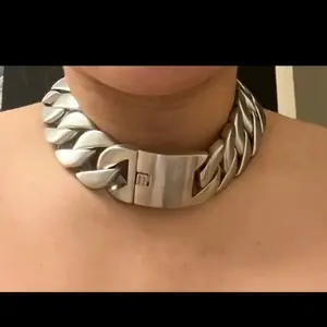 Chunky silver stainless steel heavy 31mm thick choker Cuban choker necklace