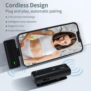 K9 2 mic Mini Wireless Microphone For TypeC Audio Digital Stereo Bluetooth Cable Lapel Smartphone