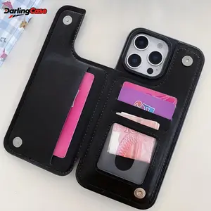 DarlingCase Business Leather iPhone 17 Pro Max Wallet Case with Card Slot, Shockproof Protective Cover – Slim Carry, No Wallet Needed, Clean Executive Style