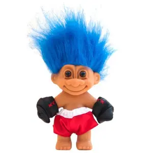 My Lucky Boxing Boxer Troll Doll (Blue Hair) by Russ Berrie