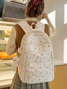 2026 New Multi-Pocket Large Capacity Backpack, Casual Ditsy Floral Print School Bag, Lightweight High School Student Shoulder Bag, Travel Backpack