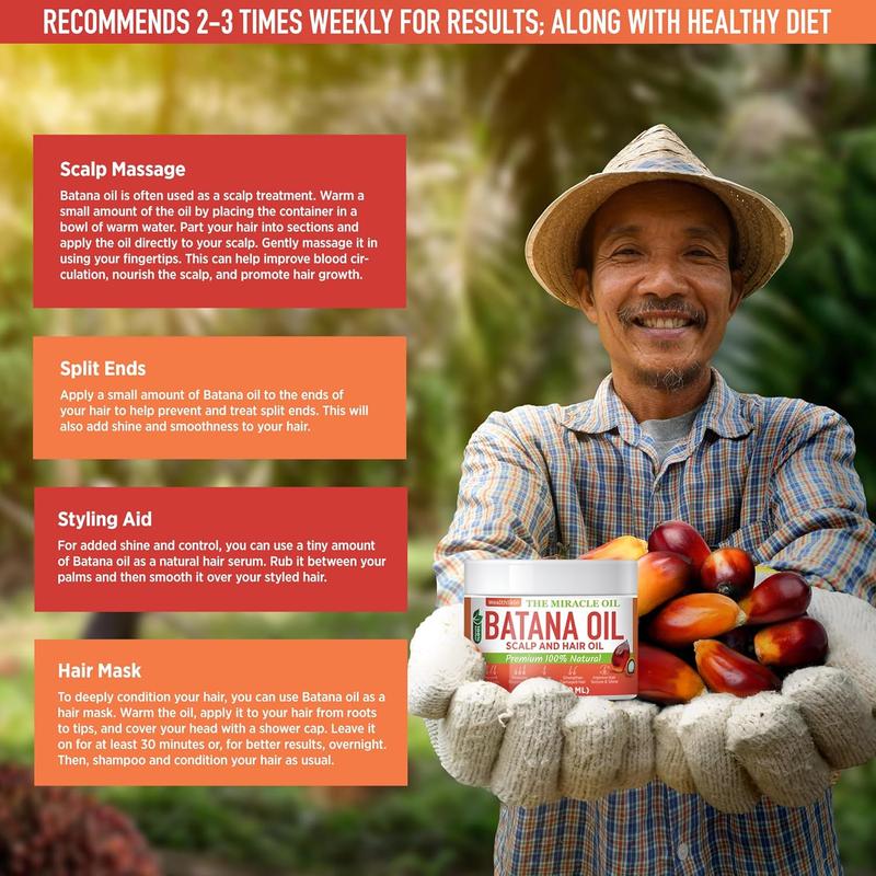 Wealthskin Batana Oil From Honduras Repairs Damaged Hair, Dr. Sebi Reduces Hair Loss, And Nourishes Scalp. 100% Pure, Ideal As Hair Mask Or Scalp Oil