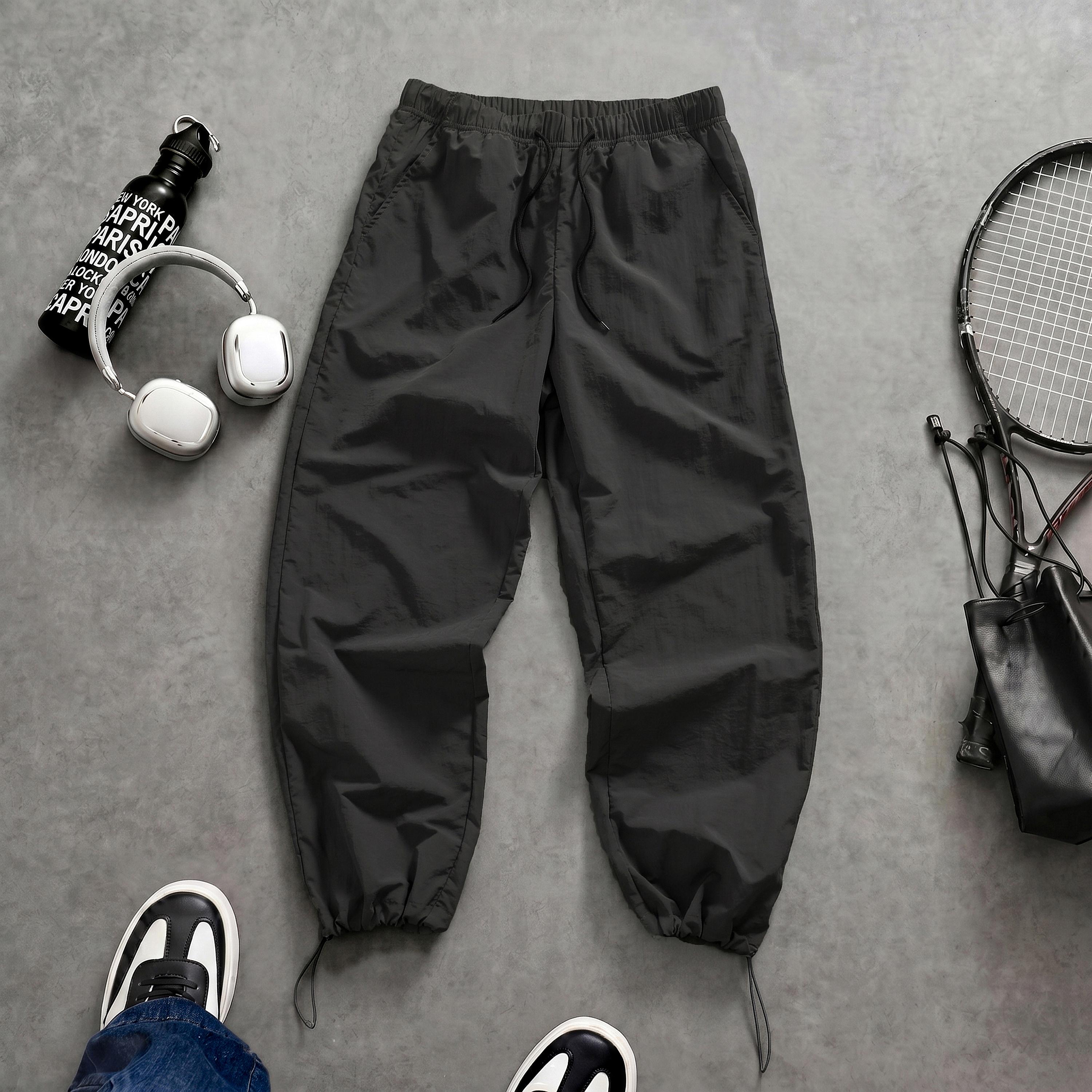 2-piece summer travel casual pants set, lightweight joggers with elastic drawstring cuffs, comfortable bottoms for vacations and outdoor activities