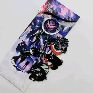 Anime Solo Leveling Metal Keychain Sung Jinwoo & Shadows Collectible Figure Keyring with Character Design Packaging