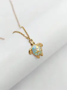 Fashion Oceanic Starfish Turtle Pendant Necklace, Star Shine Necklace, Unique Design for Women, Party and Vacation Jewelry, Creative and Stylish Accessory, Fashionable Jewelry Accessories
