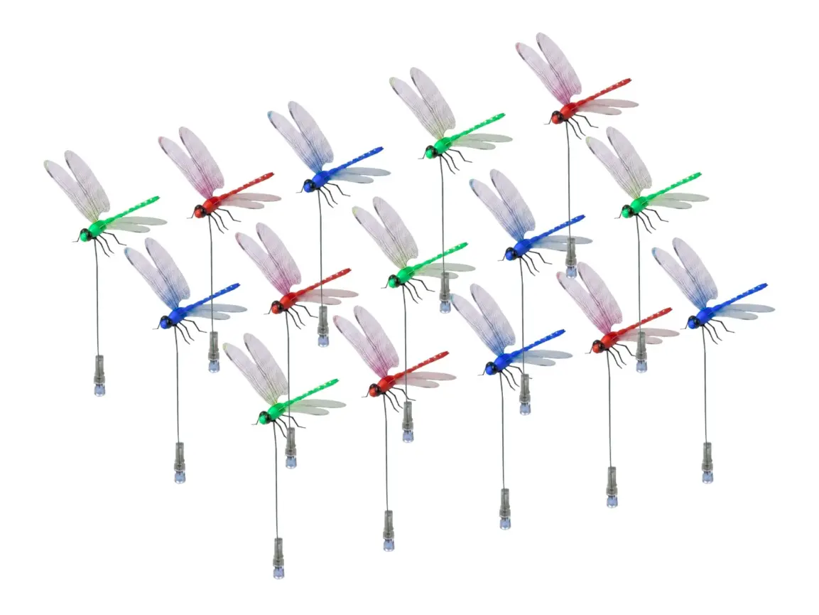 15pcs Dragonfly Clips for Garden Decoration with Pest Deterrent