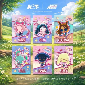Alien Stage Bunny Series Official Card Set – 6 Cute Anime Trading Cards for Fans & Collectors