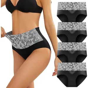 Womens Underwear Cotton Tummy Control High Waisted Underwear Soft Breathable Full Coverage Panties Multipack