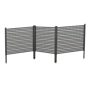 Garvee Outdoor Privacy Fence Panels 3 Pack, 48in H x 106in W No Dig Metal Garden Fence, Rustproof Landscape Screen, Durable Decorative Yard Barrier for AC Unit, Pool Equipment, Trash Can Enclosure, Animal Deterrence