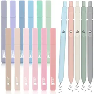 12 Pastel Highlighters and 5 Black Fineliner Pens Set, Aesthetic Markers For Bible Journaling, Notes, Office, School Study Supplies, Quick Dry