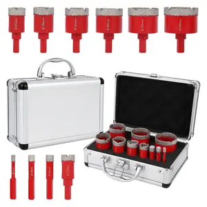 [FLASH SALE] Garvee 10 Pcs Diamond Core Drill Bit Set, Vacuum Brazed, Tile Drilling Kit for Porcelain, Marble, Ceramic, Granite, 6-50mm, Multi-Color