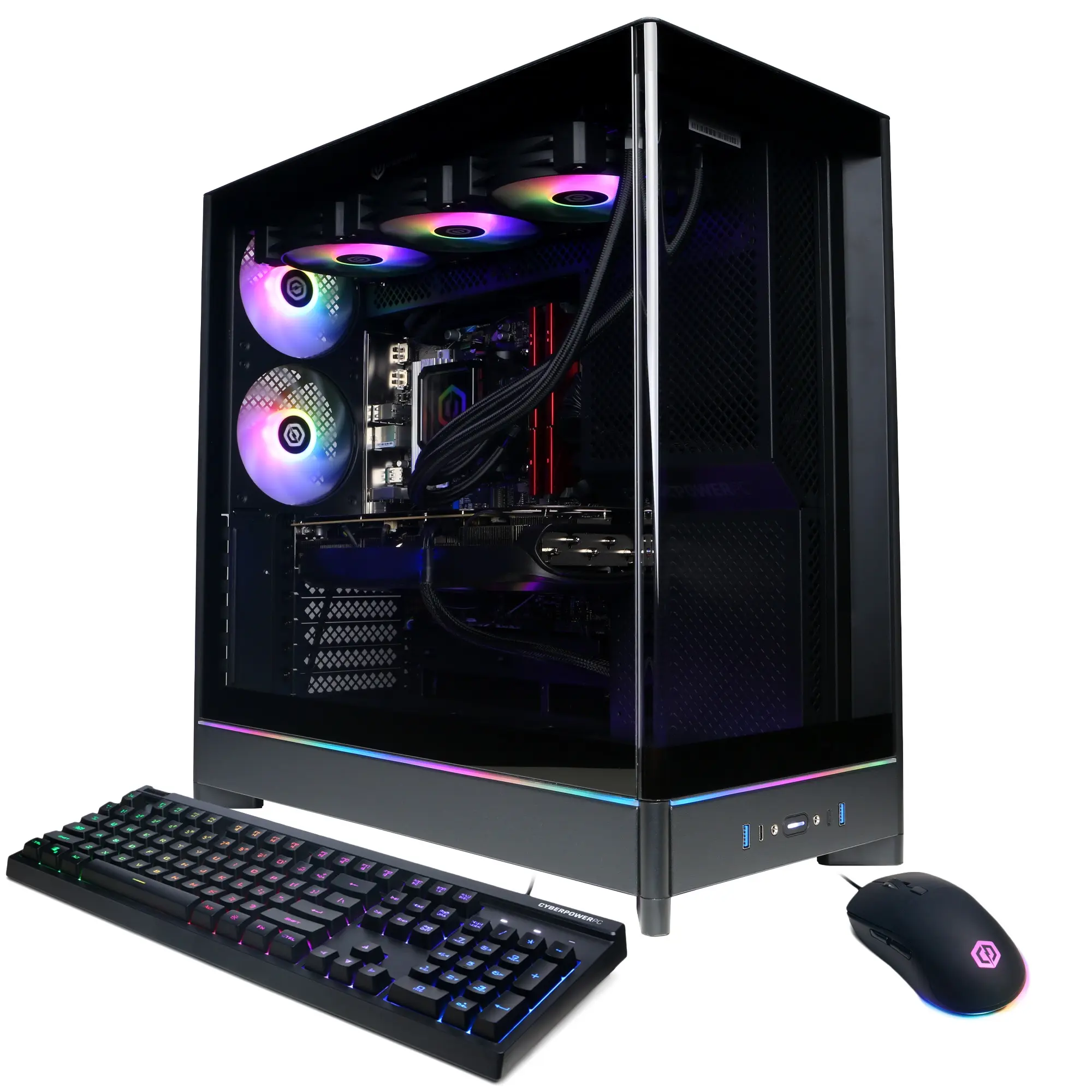 CyberPowerPC SLC11040CPG Gaming Desktop PC, AMD Ryzen 7 9800X3D, 32GB DDR5, GeForce RTX 5080 16GB, 2TB PCIe 4.0 NVMe SSD, WiFi/BT, RGB Gaming Keyboard/Mouse & Windows 11 Home