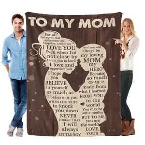 TO MY MOM Blanket Mother's Day gift for mom  This Super Soft Flannel Blanket is The Perfect Gift for Christmas and lovers Soft Warm Cozy Throw for Bed Sofa Nap Travel, Cute Home Decor