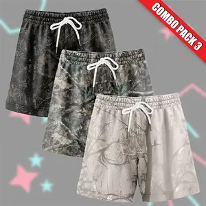 Pack 3 Camo Hunting Shorts With 5 Inch Inseam, Perfect for the Gym, Basketball Camo Mesh Short, Gift for him, Gift For Her, Gym Gift