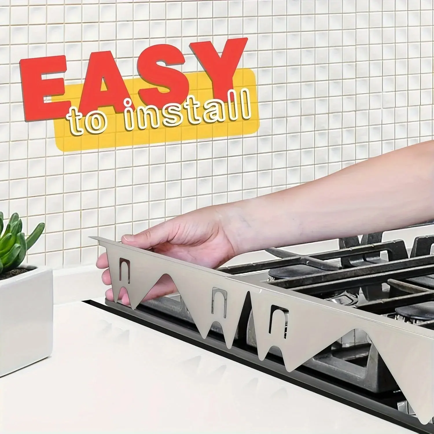 Heat Resistant Stove Gap Covers Replacement Set of 2, Silver Color Stainless Steel, Easy Clean Expandable Extendable 13.8-27.5 Inches, Seamless Fit Kitchen
