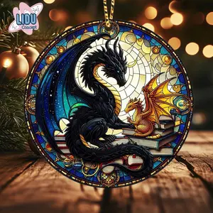 Fourth Wing Dragon Ceramic Ornament, Book Reader Gift, Book Lover Gift, Bookish Gift, Holiday Ornament, Christmas Decor