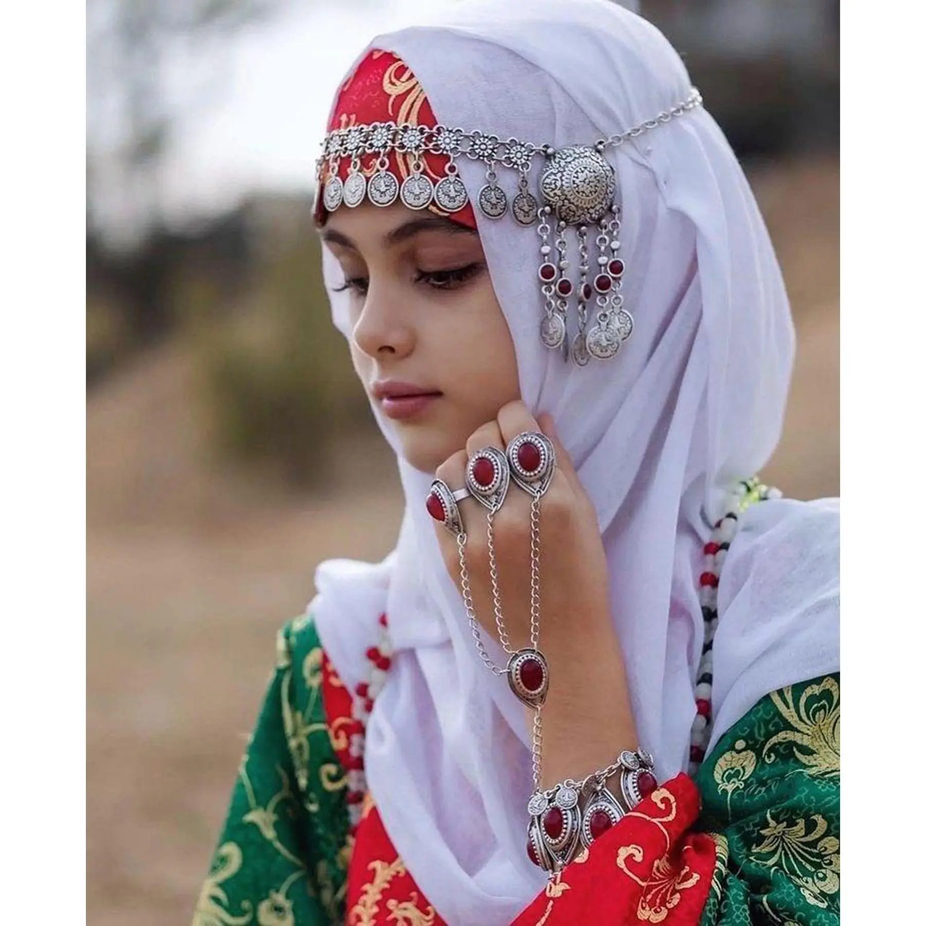 Traditional Kazakhstan Ethnic Coins Bracelet Hair Accessories for Women Vintage Nepalese Tibetan Clothing Headwear Jewelry Set Traditional Kazakhstan Ethnic Coins Bracelet Hair Accessories for Women Vintage Nepalese Tibetan Clothing Headwear Jewelry Set