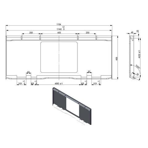 Landy Attachments 72" Skid Steer Pickup Box Broom Sweeper, Fits Universal Skid Steer Quick Attach