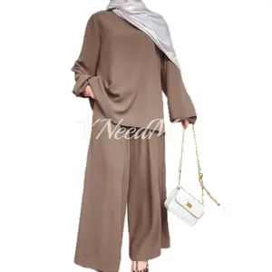 Solid Casual Suit for Muslim Women MS228#