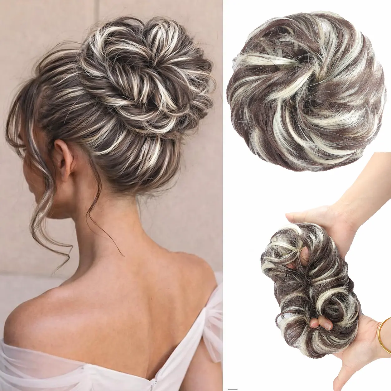 8Inch Messy Bun Hair Piece Curly Hair Bun for Women Hair Bun Hair Piece Scrunchies Synthetic Fake Bun Chignon Hair Extensions Hairpieces for Daily Wear quick style plate