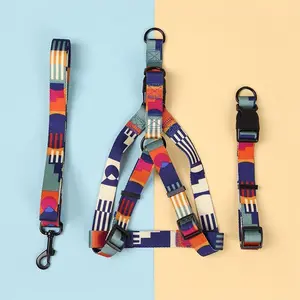 Collars, Harnesses & Leads Set, Adjustable Soft Dog Harness, 3pcs/set, Available Sizes M L, Available in Two Different Styles dog supply pet harness