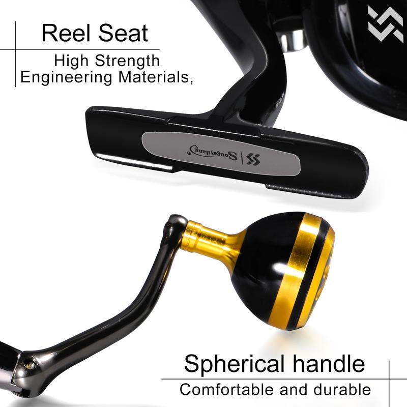 Sougayilang Stainless Steel Fishing Reel, Precision Carving Line Cup, Anti-corrosion Waterproof Spinning Wheel for Outdoor Fishing