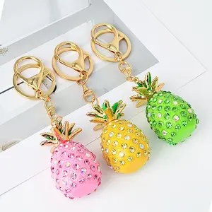 Cute Rhinestone Pineapple Keychain for Women, Trendy Bag Charm Accessory, Sparkly Pendant for Purses, Backpacks, or Keys, Perfect Gift for Her, Fun and Stylish Jewelry That Adds Chic Bling to Everyday, Travel, or Party Outfits, Must-Have Statement Keychai