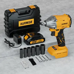 HANWISE brushless electric impact wrench, multifunctional wrench, can tighten screws, wireless lithium drill, lithium battery wrench, variable speed design suitable for car, truck, RV, lawn mower and construction maintenance