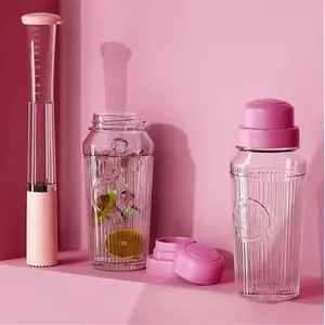 Glass Cocktail Shaker Set 560ml,Drink Mixer Set,Juice making