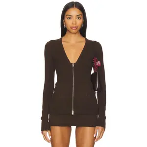 Frankies Bikinis Sienna Cloud Knit Sweater in Chocolate Brown