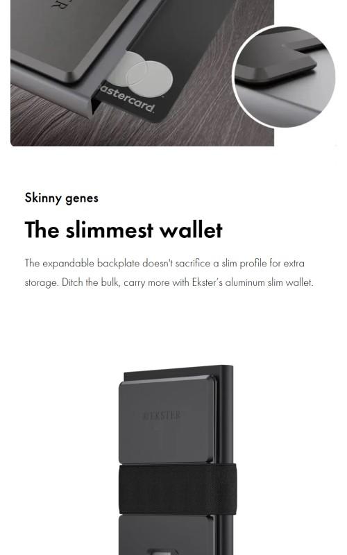 Ekster Cardholder - Aluminum Metal Wallet - Bifold Business Style Wallet - RFID Blocking