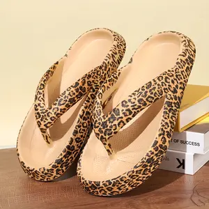 Women's flip flops leopard print outdoor leisure EVA slippers summer light and comfortable unisex large size