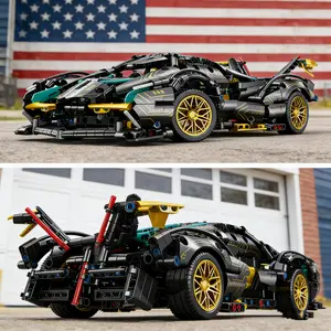 TechnoLModel Pullback V12 Sports Car Building Set 1012pcs 1:14 Scale Technical Blocks Hypercar Racing Super Car Model Assemble Speed Vehicle Brick Toys Durable