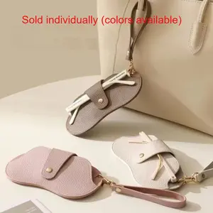 New Fashion PU Leather Portable Sunglasses Reading Glasses Storage Bag, Dustproof Hanging Eyeglass Organizer Case Glasses Holder for Men Women